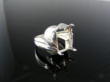 4310 RING SETTING STERLING SILVER, SIZE 7.75, 16x12 MM EMERALD STONE