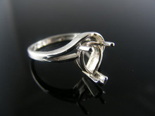 2513 RING SETTING STERLING SILVER, SIZE 4.75, 9X7 MM PEAR STONE