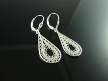 4011 Sterling Silver Antique Style Filigree Earrings 