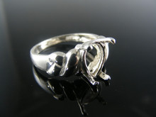 3593 RING SETTING STERLING SILVER, SIZE 8.25, 12x8  MM PEAR STONE