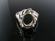 56 RING SETTING STERLING SILVER, SIZE 4.25, 8X6 MM OVAL FACETED STONE