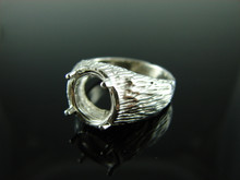 6028 STERLING SILVER MENS RING 10MM ROUND GEMSTONE RING SIZE 9
