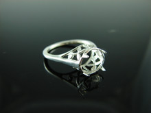 5925 STERLING SILVER RING SETTING, 8 MM ROUND FACETED GEMSTONE, SIZE 6