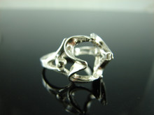 5729 STERLING SILVER RING SETTING, 12X10 MM OVAL FACETED GEMSTONE, SIZE 9