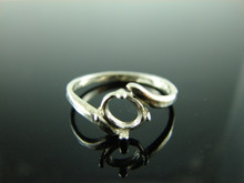 5731 Ring Setting Sterling Silver Size 8, 7x5mm Oval Gemstone