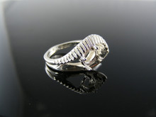 744 RING SETTING STERLING SILVER, SIZE 4.25, 6X4 MM OVAL CAB STONE