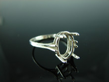 5732 STERLING SILVER RING SETTING, 11X9 MM OVAL FACETED GEMSTONE, SIZE 10