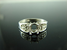 5735 Ring Setting Sterling Silver Size 7.75, 7x5mm Oval Gemstone