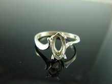 5736 STERLING SILVER RING SETTING, 11X6 MM MARQUISE FACETED GEMSTONE, SIZE 7.75