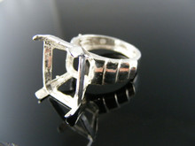 5513  RING SETTING STERLING SILVER, SIZE 6.75, 16X12 MM EMERALD STONE