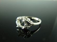 5745 STERLING SILVER RING SETTING, 7 MM ROUND FACETED GEMSTONE, SIZE 9