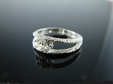 5751 STERLING SILVER MOTHERS RING SETTING, 2 - 3.5 MM ROUND FACETED GEMSTONE, SIZE 10.5