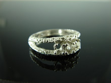 5752 STERLING SILVER MOTHERS RING SETTING, 3 - 3.5 MM ROUND FACETED GEMSTONE, SIZE 10