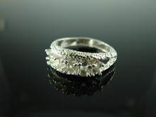 5755 STERLING SILVER MOTHERS RING SETTING, 6 - 3.5 MM ROUND FACETED GEMSTONE, SIZE 10.5