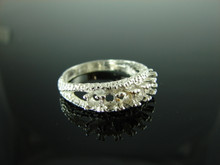5756 STERLING SILVER RING SETTING, 7 STONE, 7 - 3.5 MM ROUND FACETED GEMSTONE, SIZE 9.75