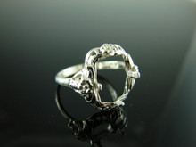 5757 STERLING SILVER RING SETTING, 10X8 MM EMERALD CUT GEMSTONE, SIZE 5.5