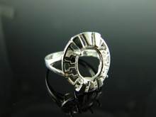 5825 STERLING SILVER RING SETTING, 11X9 MM OVAL GEMSTONE, SIZE 7