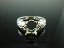 5827 Ring Setting Sterling Silver Size 8, 10x8 mm Oval Gemstone