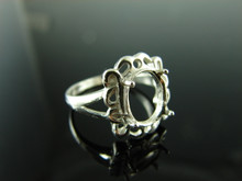 5824 Ring Setting Sterling Silver Size 8.5, 10x8 mm Oval Gemstone