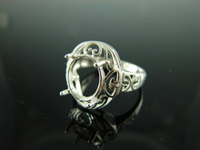 5823 Ring Setting Sterling Silver Size 7.5, 11x9 mm Oval Gemstone