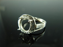 5821 Ring Setting Sterling Silver Size 8.75, 10x8 mm Oval Gemstone