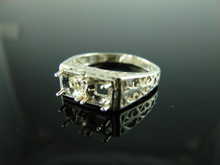 5835 Ring Setting Sterling Silver Size 7.75, (2) 5mm Round Gemstones