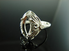 6029 STERLING SILVER RING SETTING, 12X6 MM MARQUISE GEMSTONE, SIZE 10