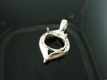 P106 STERLING SILVER PENDANT SETTING, 20X15 MM OVAL FACETED GEMSTONE