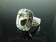 5836 Ring Setting Sterling Silver Size 7, 11x9 Oval Gemstone