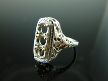 5933 Ring Setting Sterling Silver Size 5.75, (3) 4mm Round Gemstones