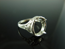 5884 Ring Setting Sterling Silver Size 8.5, 12x10mm Oval Gemstone