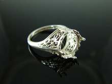 5912 Ring Setting Sterling Silver Size 8, 10mm Round Facet or Cab Gemstone