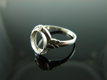 491 STERLING SILVER RING SETTING, 7.5 X 4.5 MM OVAL CABOCHON OR CAMEO STONE, SIZE 5.5