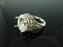 5918 Ring Setting Sterling Silver Size 6, 10x8 Oval Cab or Facet Cut Gemstone