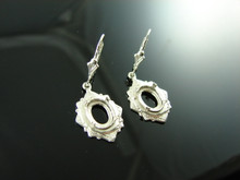 5931 Sterling Silver Lever Back Earrings, 9x7mm Oval Gemstone