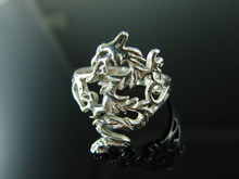 6043LM STERLING SILVER DRAGON RING, SIZE 8