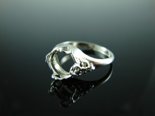 5923 Ring Setting Sterling Silver Size 5.5, 7mm Round Gemstone