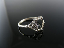 5402 STERLING SILVER RING SETTING, 7X5 MM EMERALD CUT GEMSTONE, SIZE 7.25