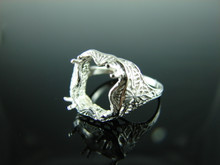 6056 STERLING SILVER RING SETTING, 10X8 MM RECTANGLE FACETED GEMSTONE, SIZE 5.5