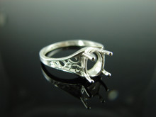 6060 Ring Setting Sterling Silver Size 8.25, 9x7mm Oval Gemstone