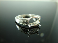 6061 STERLING SILVER RING SETTING, 10X8 MM OVAL FACETED GEMSTONE, SIZE 10.75