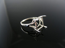 5487  RING SETTING STERLING SILVER, SIZE 6, 12X10 MM EMERALD STONE