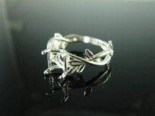 6053 STERLING SILVER RING SETTING, 8 MM ROUND FACETED GEMSTONE, SIZE 8.5  