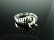 6064 STERLING SILVER RING SETTING, 10X8 MM OVAL FACETED GEMSTONE, SIZE 7