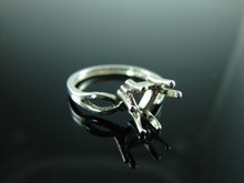 6070 STERLING SILVER RING SETTING, 8 MM TRILLION FACETED CUT GEMSTONE, SIZE 6