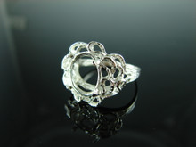6073 Ring Setting Sterling Silver Size 7.25, 11x9 Oval Gemstone
