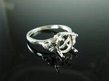 6080 STERLING SILVER RING SETTING, 10X8 MM OVAL FACETED GEMSTONE, SIZE 8