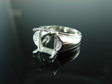 6083 Ring Setting Sterling Silver Size 7, 10x8mm Emerald Cut Gemstone