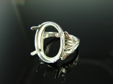 6085 STERLING SILVER RING SETTING, 18X13 CABOCHON ONLY GEMSTONE, SIZE 7