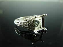 6092 Ring Setting Sterling Silver Size 7.5, 10x8mm Emerald Cut Gemstone